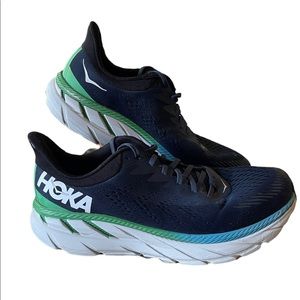 Hoka One One Mens Clifton 7 1110534 MOAN Blue Running Shoes Sneakers Size 12 2E